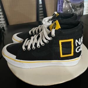 Vans Black and Yellow High-Tops with White Soles